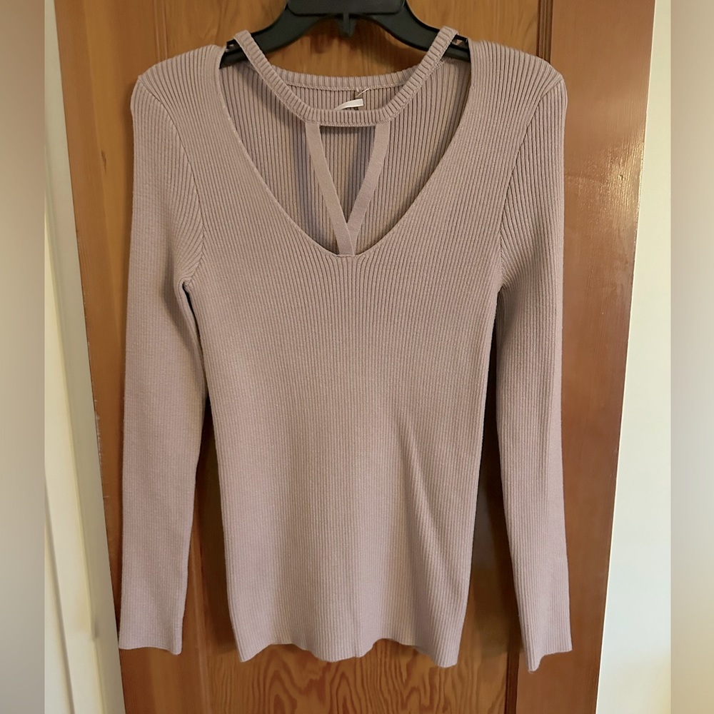 Pink Keyhole Knit Sweater